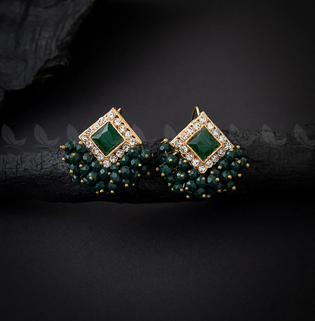 Crystal Beaded Traditional Earrings – Multiple Colors