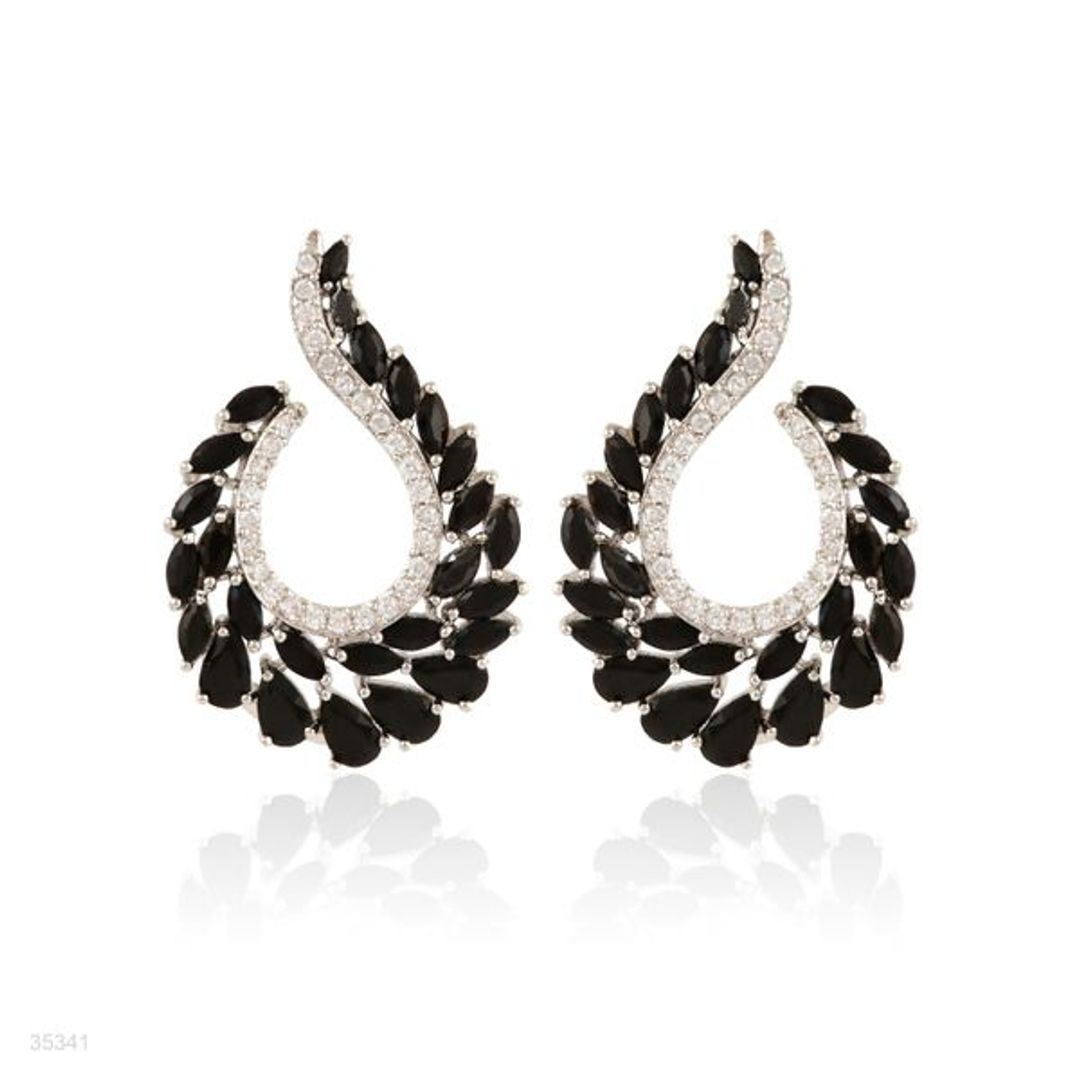 Crystal Leaf Drop Earrings – Aqua Sparkle Edition