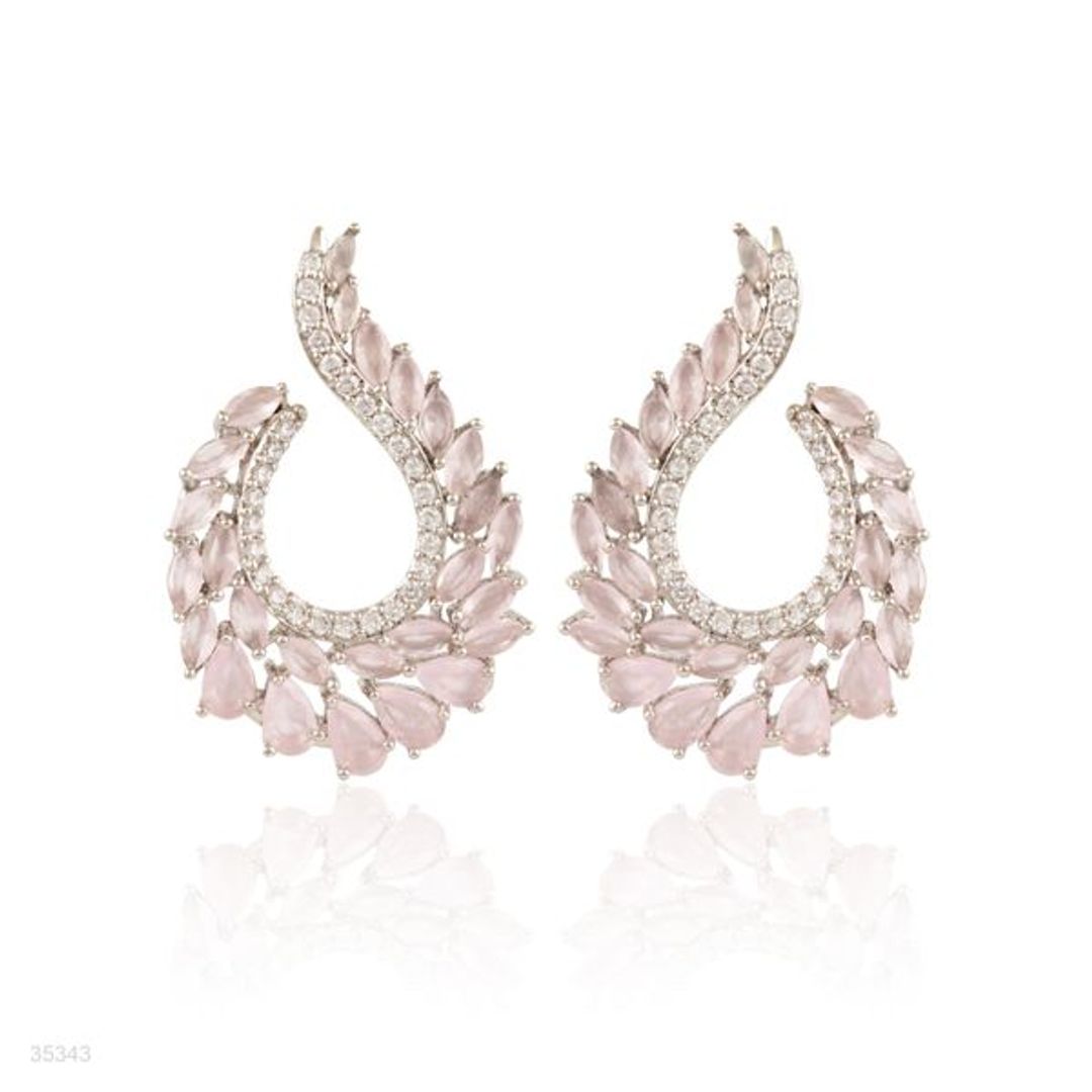 Crystal Leaf Drop Earrings – Aqua Sparkle Edition
