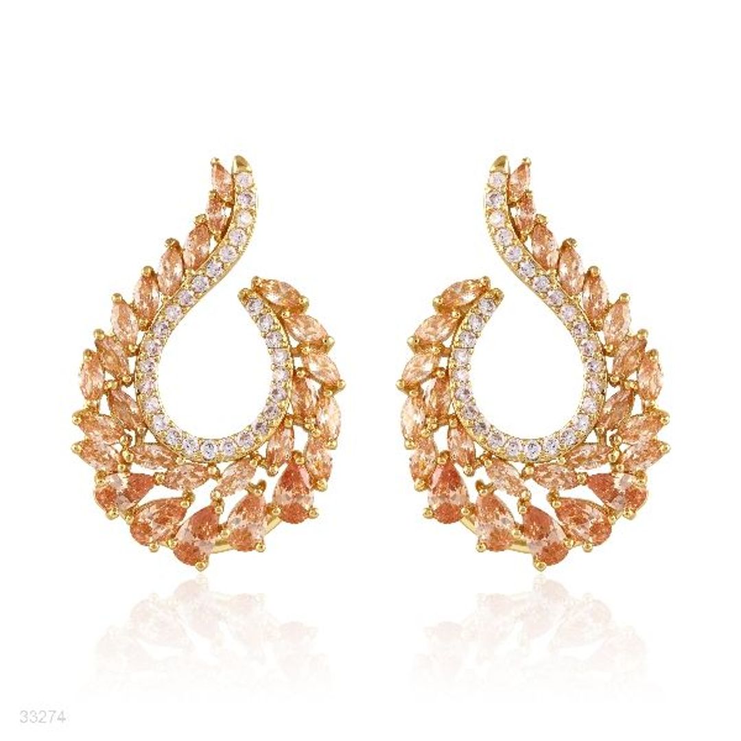 Crystal Leaf Drop Earrings – Aqua Sparkle Edition