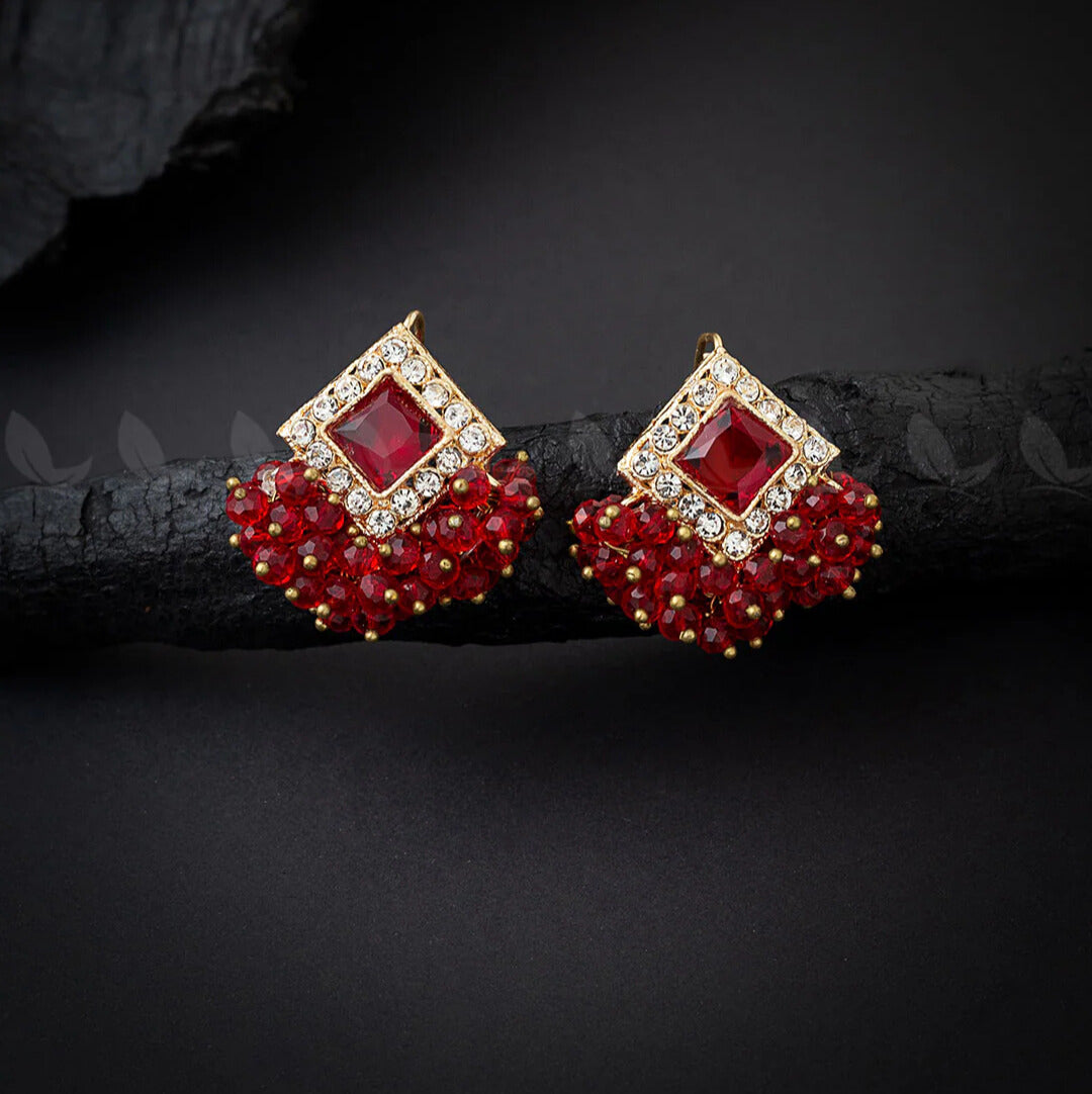 Crystal Beaded Traditional Earrings – Multiple Colors