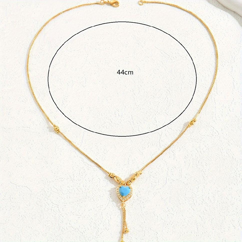 "Elegant Heart Drop Necklace for Women – 44cm"