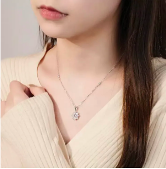 Dainty Gold Flower Pendant Necklace – Sparkling Cubic Zirconia Charm