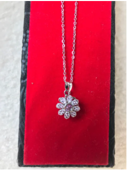 Dainty Gold Flower Pendant Necklace – Sparkling Cubic Zirconia Charm