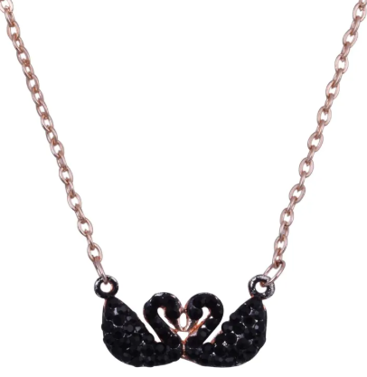 Styzee Vendre Black Swan Love Pendant Necklace – Korean-Inspired Design