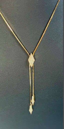 Styzee Vendre Gold Lariat Necklace – Vintage-Inspired Drop Chain Design