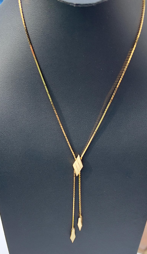 Styzee Vendre Gold Lariat Necklace – Vintage-Inspired Drop Chain Design