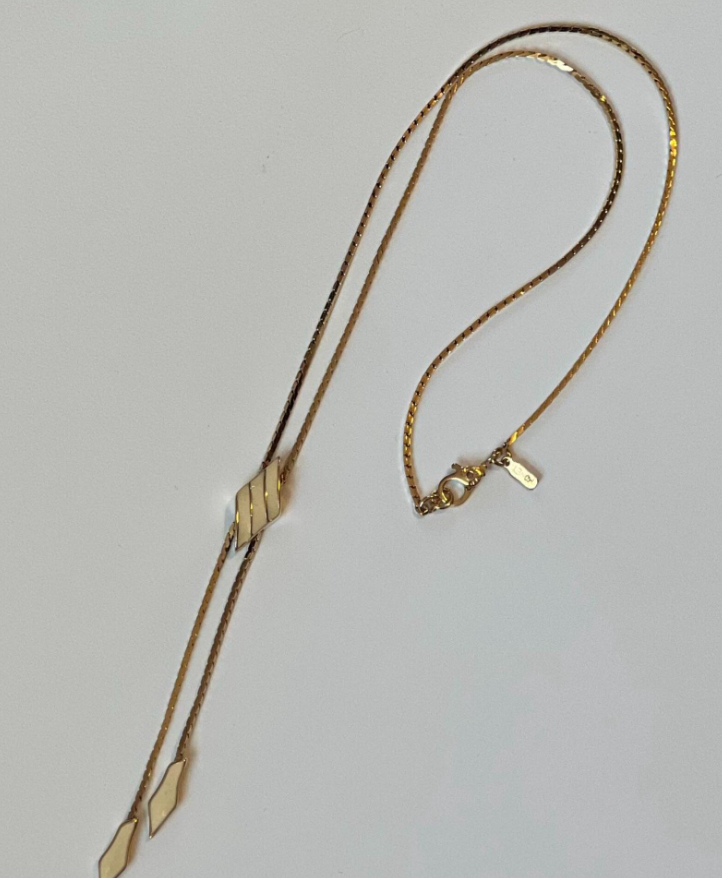 Styzee Vendre Gold Lariat Necklace – Vintage-Inspired Drop Chain Design