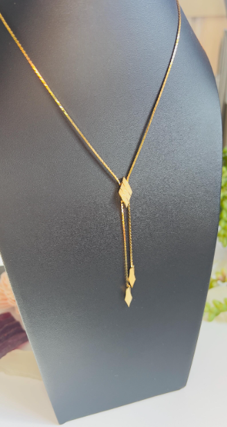Styzee Vendre Gold Lariat Necklace – Vintage-Inspired Drop Chain Design