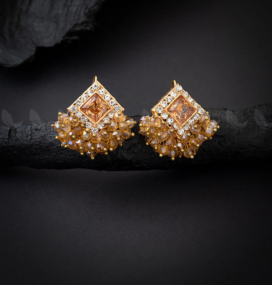 Crystal Beaded Traditional Earrings – Multiple Colors
