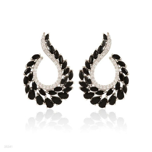 Crystal Leaf Drop Earrings – Aqua Sparkle Edition