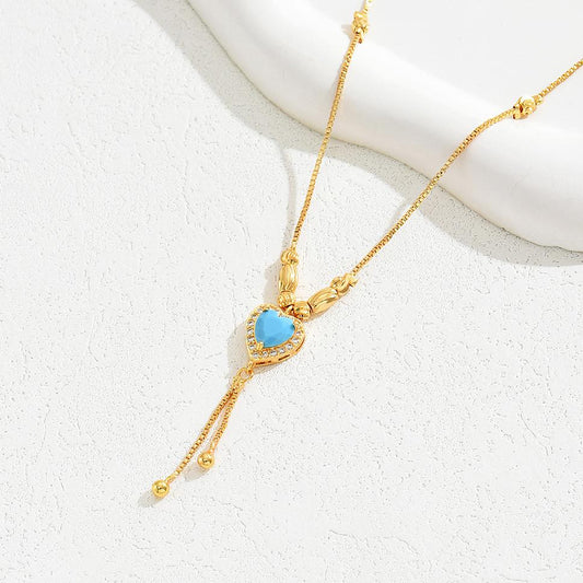 "Elegant Heart Drop Necklace for Women – 44cm"