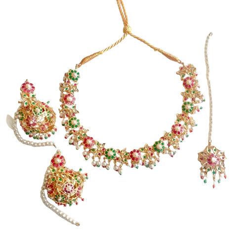 Multicolor Kundan Wedding Jewelry Set
