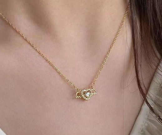 Styzee Vendre Angel Heart Pendant Necklace