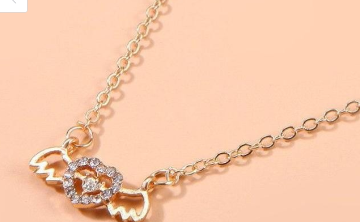 Styzee Vendre Angel Heart Pendant Necklace